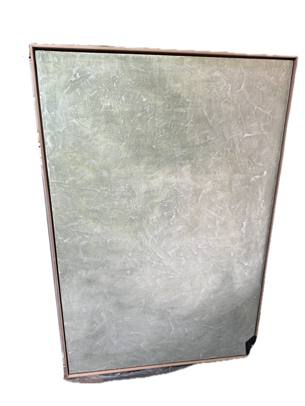 No. 27 — abstract painting by Julie Brayton. Verdigris, heavily textured.