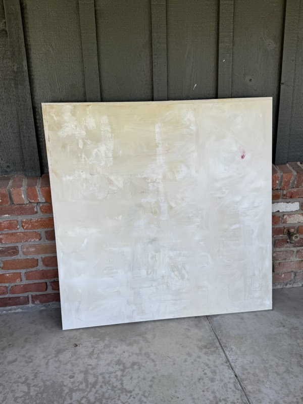 No. 16 — abstract painting by Julie Brayton. Bone white, tonal.